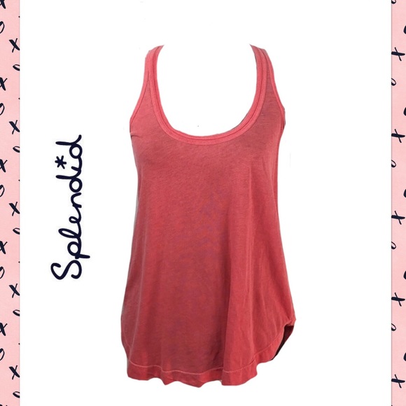 Splendid Coral or White color Racerback Tank Sz Sm - Picture 2 of 8